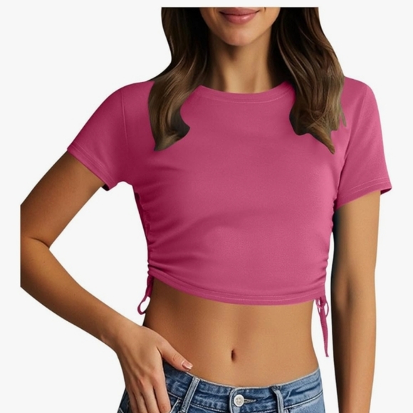 popular 21 Tops - Popular 21 Ruched Crop Top Size Large